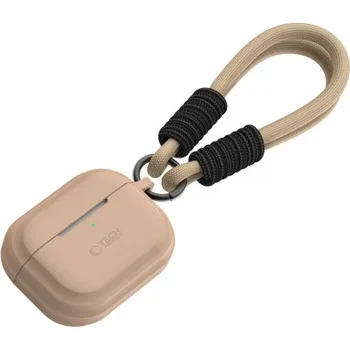 Pouzdro na mobilní telefon Tech-Protect | Tech-Protect Silicone Rope pouzdro na Apple Airpods Pro 1 / 2, světlohnědé