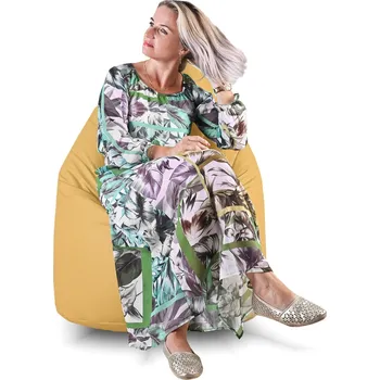 Sedací pytel Sedací vak hruška žlutá ekokůže EMI