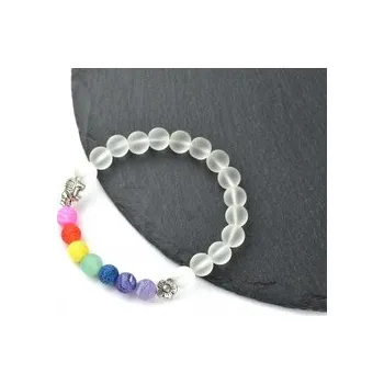 Náramek Náramek skleněný světlý - Barvy čaker
