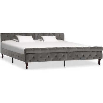 Postel vidaXL Marketos Rám postele šedý samet 200 x 200 cm