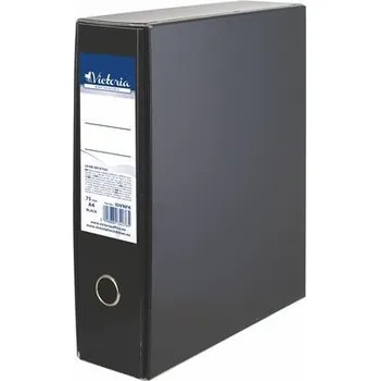 Victoria Pákový pořadač s deskami, černý, 75 mm, A4, karton