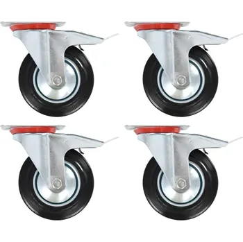 zvedák vidaXL Otočná kolečka s dvojitou brzdou 4 ks 160 mm [143452]