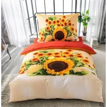 Povlečení ! AKČNÍ VÝPRODEJ ! POVLEČENÍ S 3D EFEKTEM 140x200/70x90cm - SVAZEK SLUNEČNIC