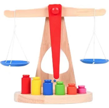 Dřevěná hračka Dřevěná váha s miskami pro děti
