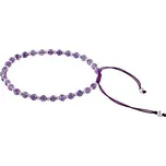 Textilní náramek Sue se stříbrnými korálky a přírodním Ametystem