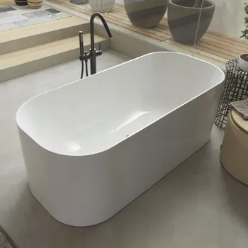Vana Oválná akrylátová vana Kolpasan PANDORA-FS, odtok uprostřed, 163 x 68 cm