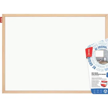 Magnetická bílá tabule v dřevěném rámu MEMOBE 40x30cm 10ks NTMBD403010