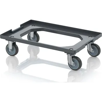 paleta Přepravní vozík Kompakt s propojovacím systémem a gumovými koly 61,6 x 41,6 x 17,2 cm - Antracitová šedá - Antracitová šedá - materiál: ABS - RO V 64 GU BO-7016