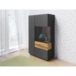 Nízká vitrína Silke 4 - pravá - matera / dub wotan