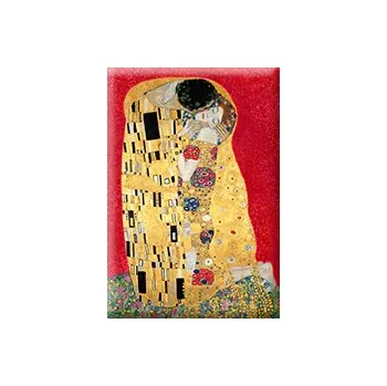 Dekorativní magnet Plumeria Plu - Magnetka Gustav Klimt The Kiss Red - 8 x 5,5 cm