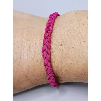 Náramek Náramek - Hedvábný cop magenta 19 cm