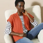 Vesta s copánkovým vzorem oranžová 52