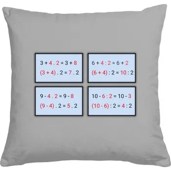 Polštář Polštář bavlněný s potiskem Matematický polštář Závorky