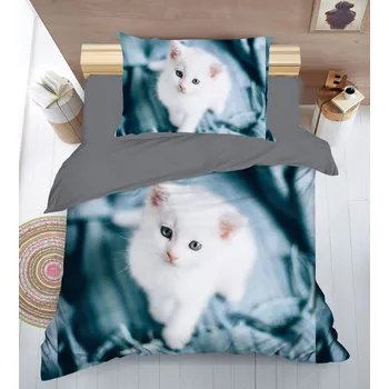Povlečení POVLEČENÍ S 3D EFEKTEM 140x200/70x90cm - KOŤÁTKO IV.
