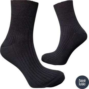 Pánské ponožky Ponožky 100% bavlna ČESKÁ VÝROBA jemný lem žebrované 39 černá