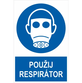 Značení Použij respirátor ISO 7010 samolepící vinylová fólie 200x150 mm