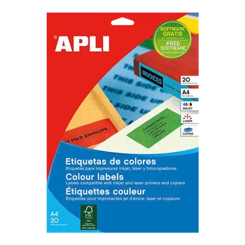 Set školních potřeb APLI univerzální etikety, 105 x 37 mm, zelené