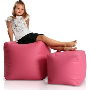 Sedací pytel Sedací vak taburetka kostka velká růžová EMI