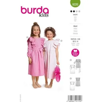 Volný čas Střih Burda 9220 na dívčí šatičky 92 128 -