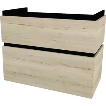 Koupelnový nábytek Koupelnová skříňka pod umyvadlo Devo Viva 2.0 dub halifax bílý 84 x 66 x 44 cm VV2-SU2S84x66-P29