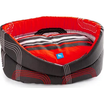 Pelíšek pro psa PROFIZOO Pelech Wasty 55 červeno-černá (bav)