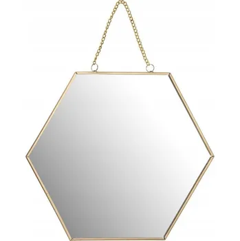 Zrcadlo ZRCADLO NÁSTĚNNÉ ŠESTIÚHELNÍK 20 CM ZLATÁ BARVA