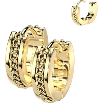 Náušnice Šperky4U Zlacené ocelové náušnice kroužky 14mm - OPN1940-GD