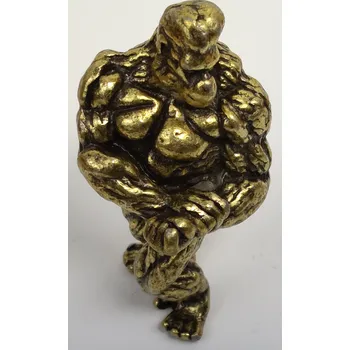 Gorila pro štěstí - Mosazní dekorace, Gorilí Kulturista č.2 (Mosazní gorila č.2)