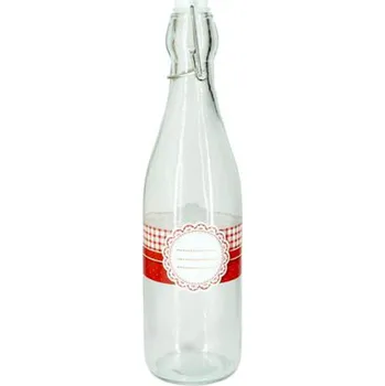 Sklenice Skleněná láhev s patentním uzávěrem TORO 260ml domácí
