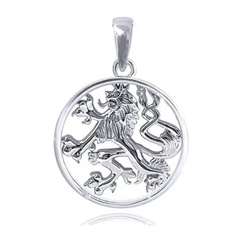 Šperk Stříbrný přívěšek znak český lev STRZ1027F