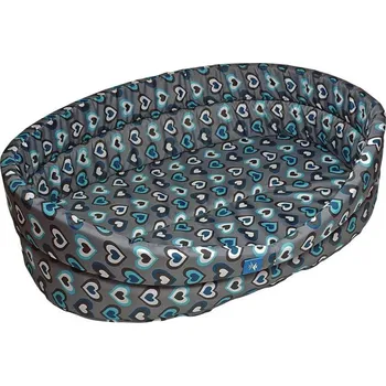 Pelíšek pro psa PROFIZOO Odolný Pelech Standard 80 vzor modrá srdíčka (Spylon)