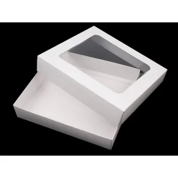 Papírová krabice s průhledem 4 kusy - 2 bílá