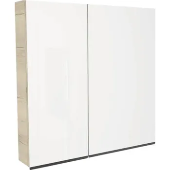 Koupelnový nábytek Zrcadlová skříňka bez osvětlení Devo Viva 2.0 pravá 85 x 15 x 85 cm oak halifax white