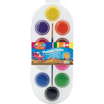 Vodová barva Barvy vodové - 10 barev/40 mm + štětec