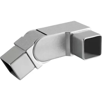 Zábradlí Spojka 90°, nastavitelný úhel (0-70°), Square Line Spojka 90°, nastavitelný úhel (0-70°), Square Line, pravá, pro trubku 40x40x2 mm, nerez. ocel 304, kartáčovaná