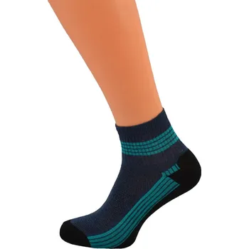 Pánské ponožky Gapo Pánské kotníkové ponožky PRUH NEW 1. Velikost: 9-10 (EU 43-45), 2. Barva: tmavý jeans/černá