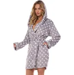 Dámský krátký župan L&L 2205 Dots S Šedá