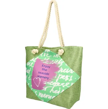 Kabelka Velká moderní plážová taška zelená