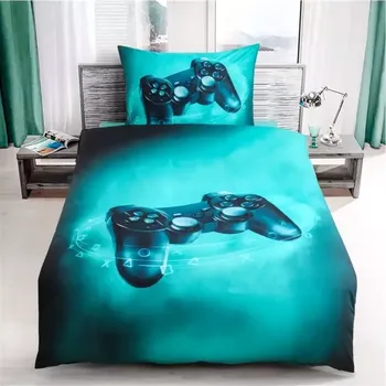 Povlečení POVLEČENÍ S 3D EFEKTEM 140x200/70x90cm - HERNÍ KONZOLE - GREEN