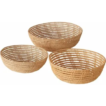 Obraz PLETENÝ KOŠÍK ozdobná sada košíků x3