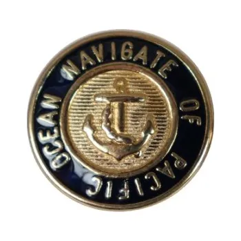 Knoflík Knoflík dámský DILL 350107 Kotva zlatomodrý kovový - Modrá, 15mm
