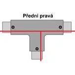 T spojka pro vestavnou 3F lištu - Pravá přední bílá - T-LED - 105684 - 105684