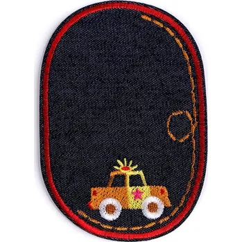 Textilní nažehlovací páska Nažehlovačka / záplata riflová auto - 3 červená