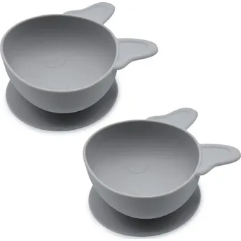 Svačinový box Silikonová mistička s přísavkou 300 ml, 2ks - Buldoček