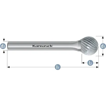 Fréza Karnasch 113037083 | D (KUD) - Kulová fréza HP-1 12,0 DINx11x6-56 mm, nepovlakované
