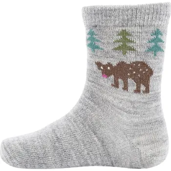 Dětské termo ponožky Dětské merino ponožky Bear grey 25-29, Bengt & Lotta Švédsko Světle šedá 25/29