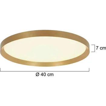 Steinhauer Stropní svítidlo Flady LED, zlatá barva, Ø 40 cm, přímé/nepřímé osvětlení zlato LED 30 W celkem (dolů) + LED 6 W celkem (nahoru) - Doprava zdarma