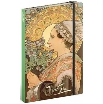 Notes Alfons Mucha - Bodlák, linkovaný, 13 × 21 cm