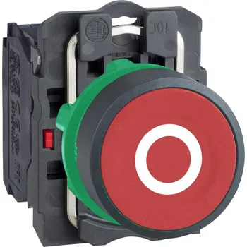 vypínač Schneider Electric XB5AA4322 Ovládač stiskací lícující, 1 V - rudý