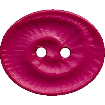 Knoflík Knoflík dámský DILL 348826 oválek RŮŽOVÝ PLASTOVÝ - Růžová, 18mm